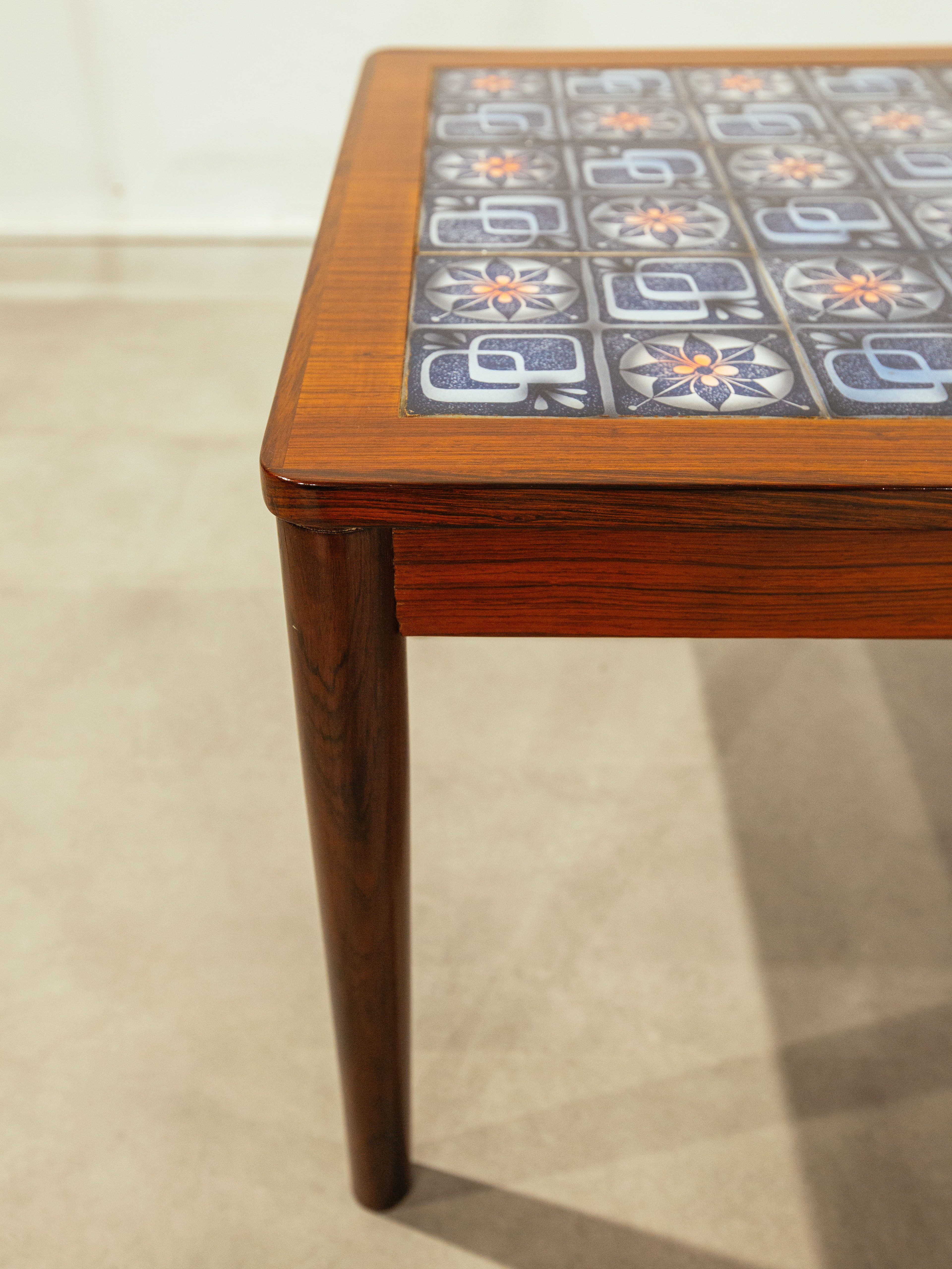 Danish Mid-Century Modern Teak & Tile Coffee Table